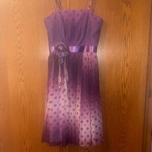 Purple ombré polka dot dress with detachable straps
